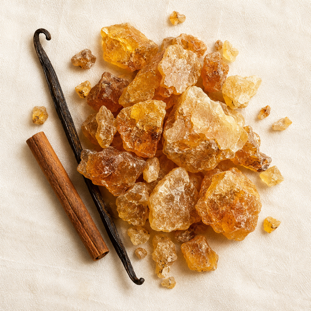 Benzoin Resin – Linen Flat-lay